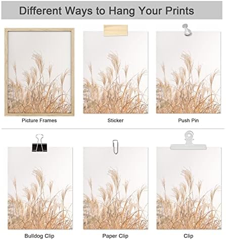 SIGNWIN Poster Bathroom Decor 8"x10"x 4, Wall Art Room Decor Multicolor for Living Room, Bedroom, Office White Pampas Grass Beach Ocean Shore Horizon Nature Wilderness Realism Landscape Colorful — view 4