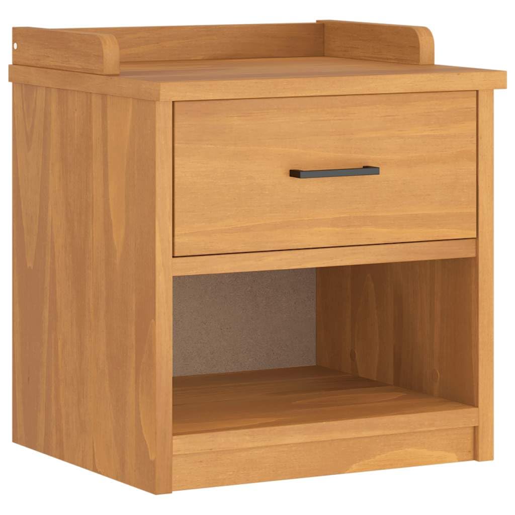 Banc de couloir en pin massif avec rangement ouvert petit espace moderne