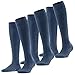 Produktbild FALKE Damen Kniestrumpf Family 3er Pack, Größe:39-42;Farbe:Navy Blue Melange (6499)