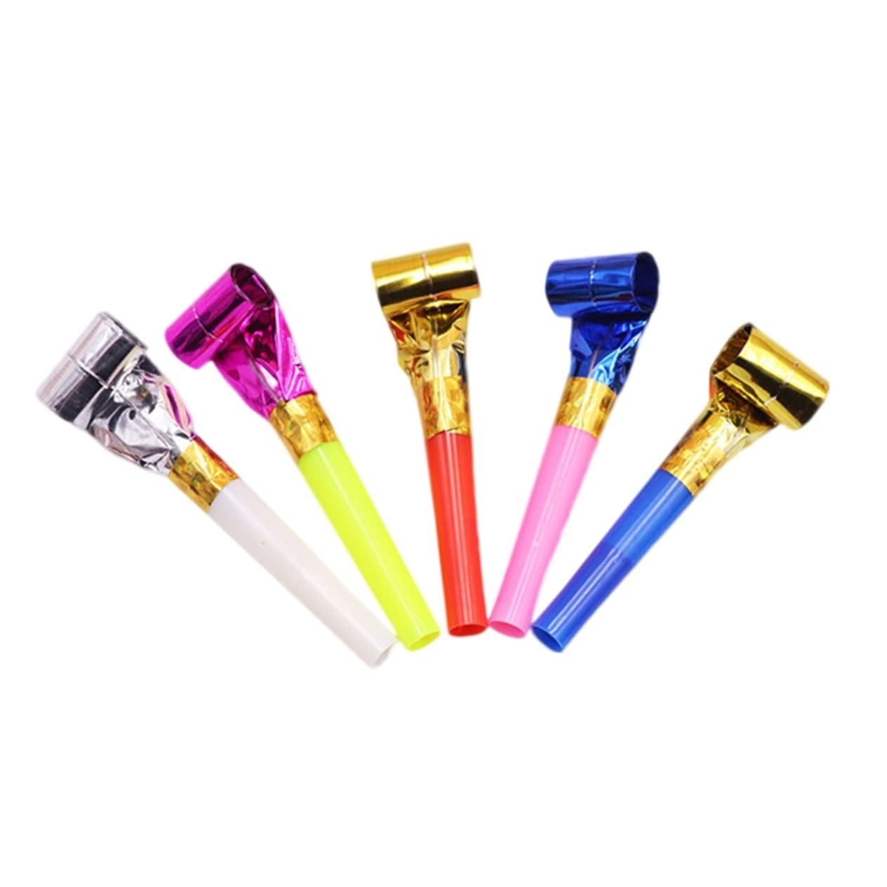HOOTNEE 100PCS Party Whistles for Long Nose Party Blowouts for Birthday Celebrations and Fun Events Random Colors Included Random Color