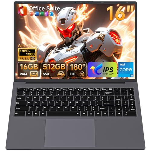 16�C���` �m�[�g�p�\�R�� 16GB������ 512GB SSD���ځACore i5 8210Y Win 11 Pro Office ���� ���b�v�g�b�v�A1920*1200 FHD IPS �t���m�[�gPC�A2.4G/5G Wi-Fi 5 BT 5 HDMI 