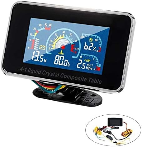 Oil Pressure Sensor / 4 in 1 LCD Car Digital Alarm Gauge Pressure Voltmeter Volt Water Temperature Oil Pressure Fuel Gauge Temperature Sensor Oil Pressure Switch