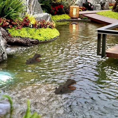 ZHOUBINGBING 10.2 -inch realistische Hippopotam -Statue, Ente Ente für Schwimmbäder, Falschharsinhypopotamus für Teichdekorationen im Außenstil 1 – Bild 4