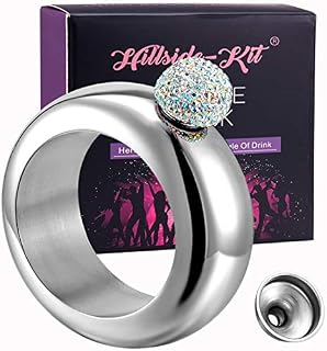 Hillside-Kit Bracelet Bangle Flask Handmade Crystal Lid 304 Stainless Steel Wine Flask Gift