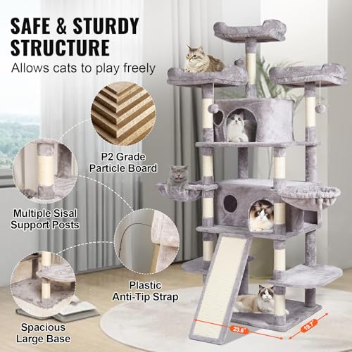 Árbol para Gatos de Interior con Condos y Rascador miniatura 6