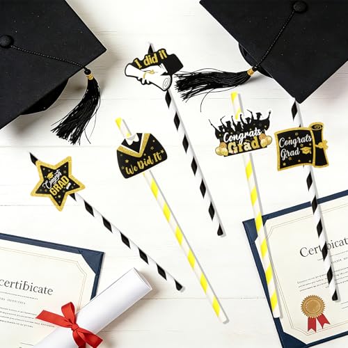 27 pitillos de papel graduación 19.5 cm miniatura 3