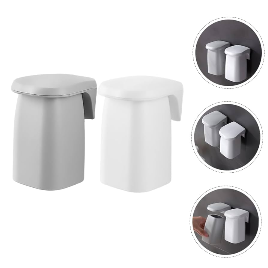 2 Gobelets Magnétiques Pour Brosse à Dents - Fixation Inversée - 280ml