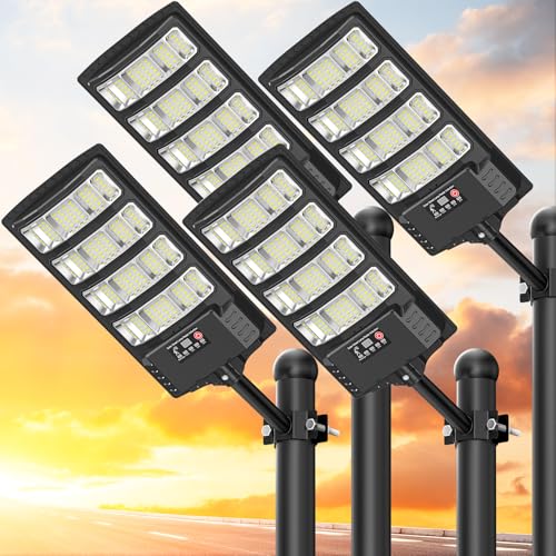 Solar Street Lights Outdoor Waterproof , 50000LM 320° Angle Flood light,5730 LED Solar Parking...