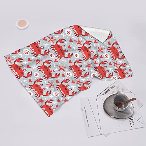 Cute Crabs Nautical Seafood Kitchen Dish Towels 2 Piece Super Soft Absorbent Dish Cloths For Kitchen Tea Bar Towels Farmhouse Decor 16X24 Inches #TOP5