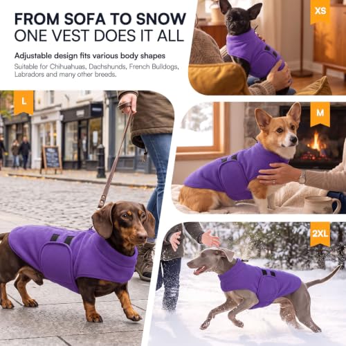 Image of Queenmore Large Dog Sweater,Fleece French Bulldog Sweater with Leash Hole