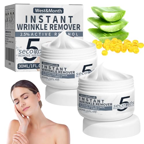 2 Pieza Arrugas Instante Crema 30ml Lifting Firming Anti-Aging, Arrugas Instante Crema Antiarrugas con Retinol Ajuste Instantáneo Reducción Signos Relacionados para Mujer Hombres