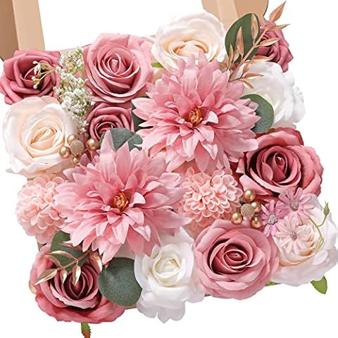 Serwalin Pink Silk Dahlia Wedding Flowers Cover