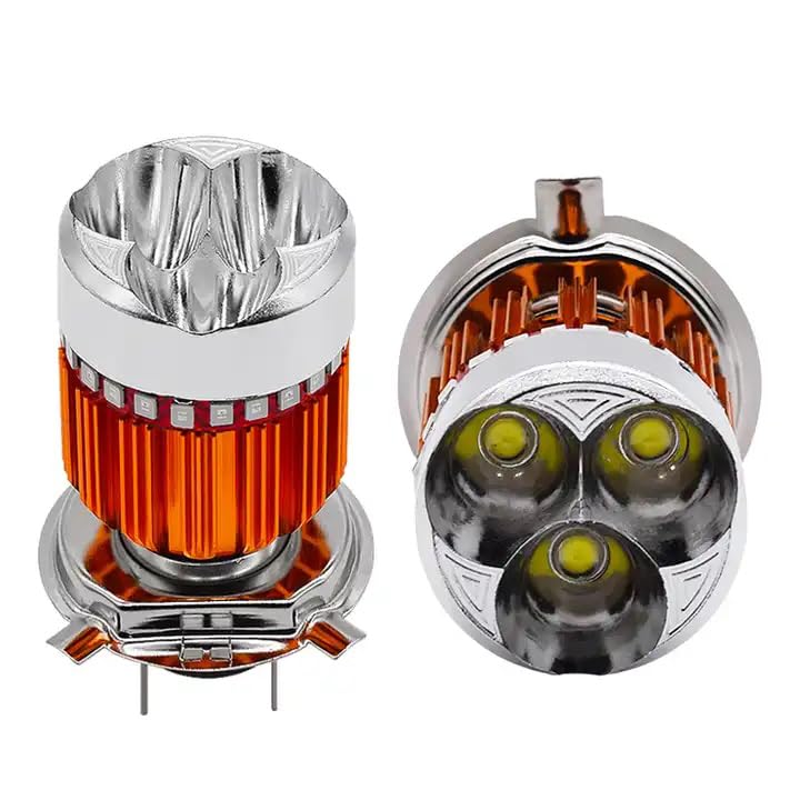 Kandid High and Low Beam Bike Headlight Bulb with LED Ring Super Bright LED Headlight