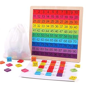 Wooden Montessori Math Counting Hundred Board Toys, 1-100 Consecutive Numbers Learning & Educational Game Toy for Kids Toddlers 3 year old with Storage Bag