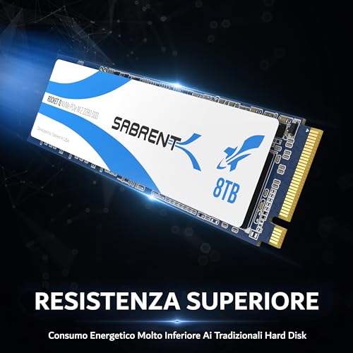 Sabrent SSD 8TB, SSD interno, Rocket Q SSD NVMe PCIe M.2 2280, Disco a stato solido ad alte prestazioni, Lettura fino a 3200 (MB/s), (SB-RKTQ-8TB) - Hdd - Immagine 4