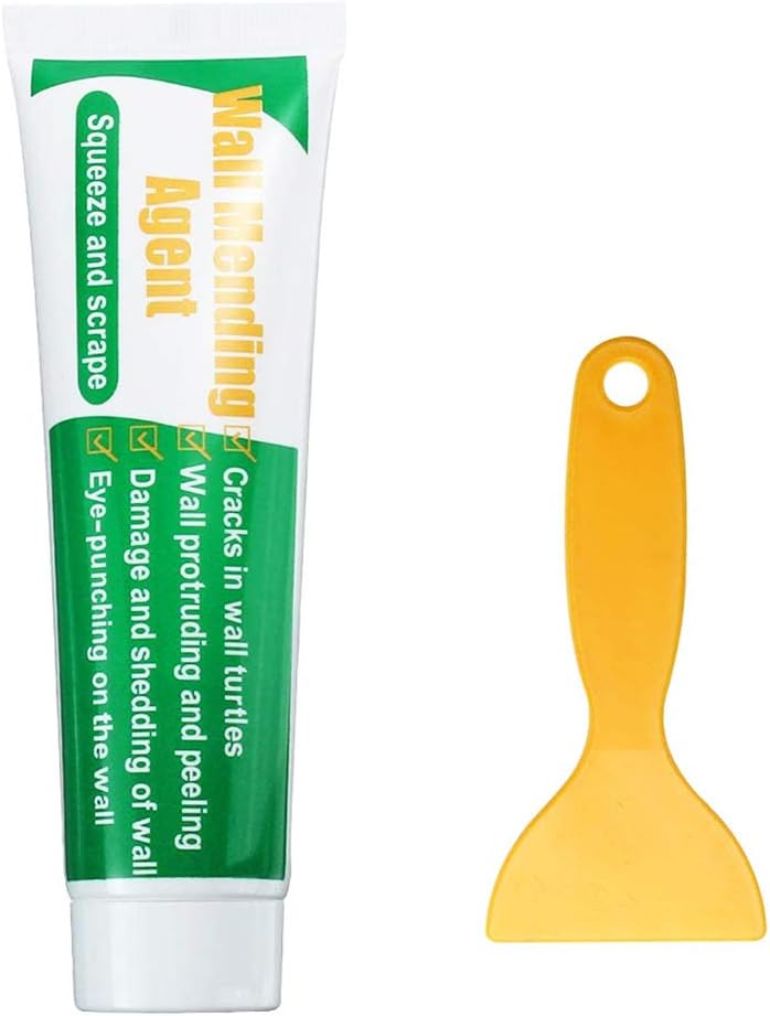 Drywall Patch - Wall Mending Agent with Scraper- Quick & Easy Solution to Fill The Holes in Your Walls-Also Works on Wood & Plaster - Self-Adhesive Drywall Repair Putty (1, 100g)