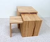 3 Satz Beistelltische Kernbuche massiv. Auch in Wildeiche, Erle und Kirschbaum zu bekommen !