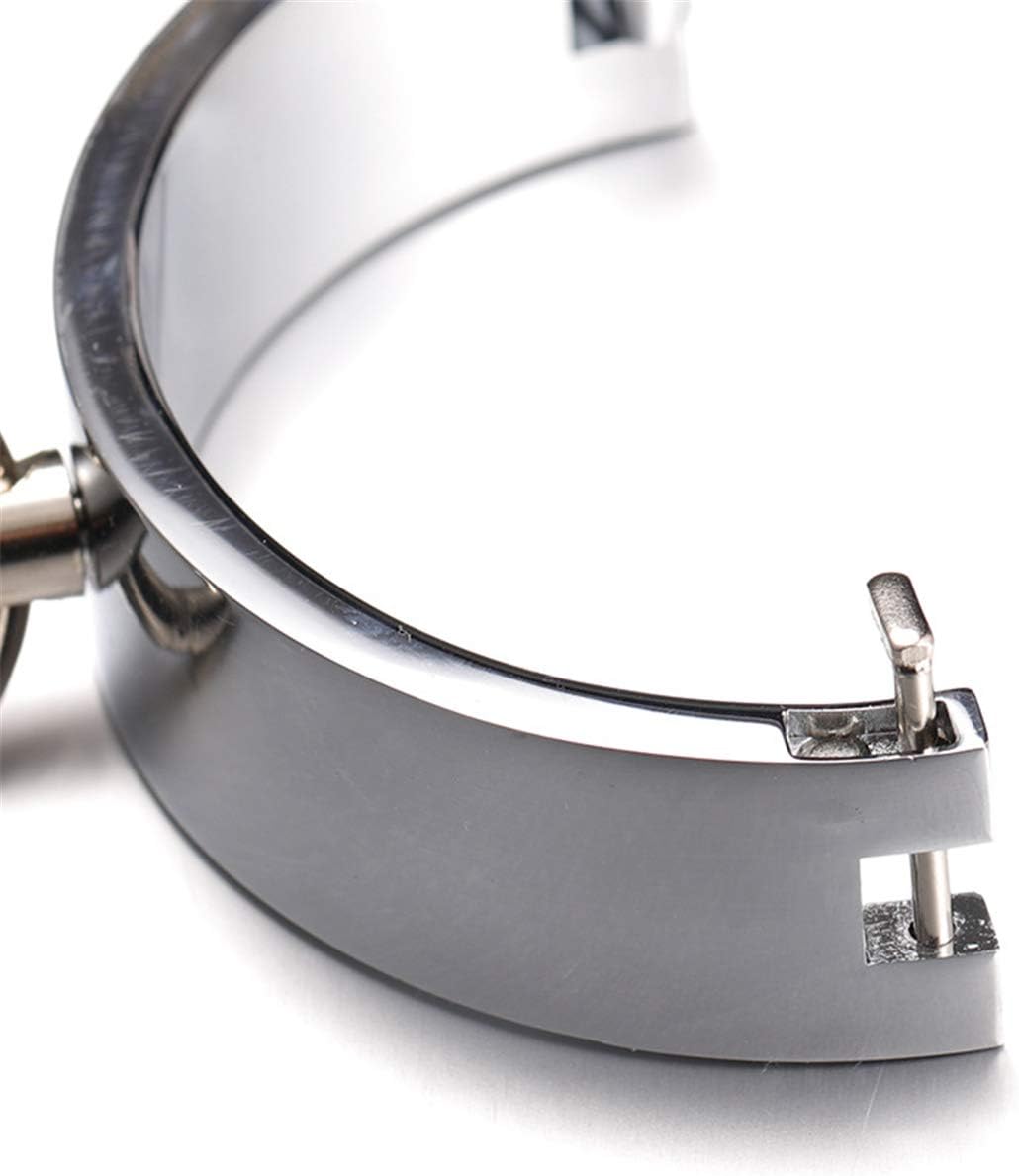 Fetish Bondage Handcuffs for SM BDSM Games, Metal Handcuffs for Couple Flirting, Bed Restraints Sex Toys Adult Game (Diameter:3.34 inch/8.5 cm, with Connecting Chain)