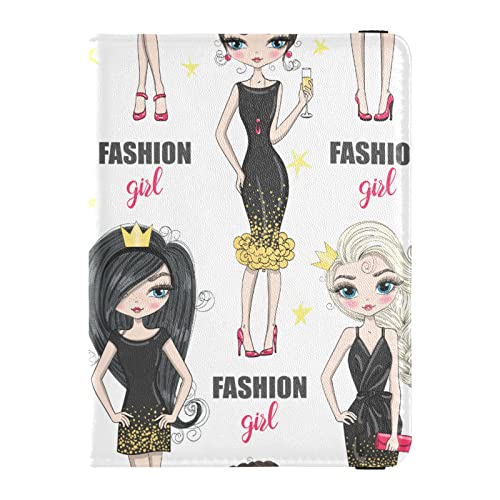 Otvee Passport And Vaccine Card Holder Combo, Pu Leather Passport Holder With Vaccine Card Slot, Cartoon Fashion Girl Passport Wallet Rfid Blocking, Passport Cover Case For Women Men #TOP2