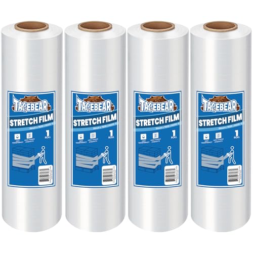 Image of TAPEBEAR Stretch Wrap Film 15 inch x 760Ft Shrink Wrap Roll Industrial Strength