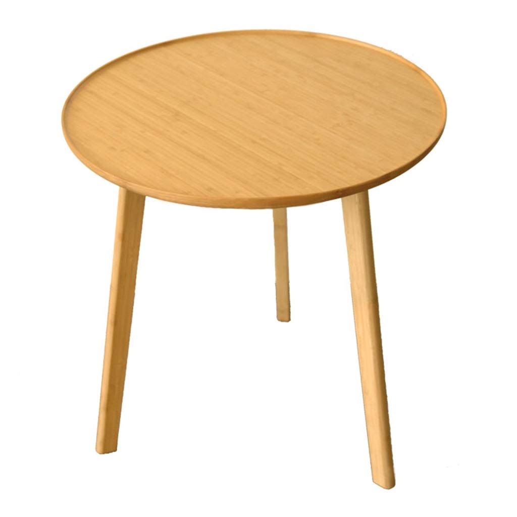 Amazon.de: WXiaJ-Kaffetisch Bambus Runde Couchtisch Wohnzimmer Schlafzimmer  Balkon Einfache dreibeinigen Tisch Holz Farbe
