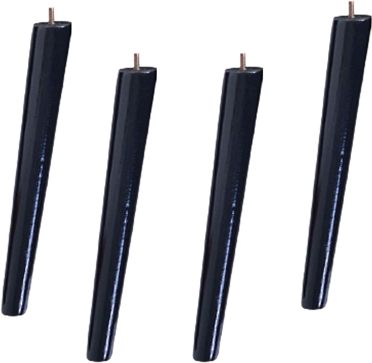 Rhllvj Oblique 4 Pack Solid Wood Sofa Feet Tapered Coffee Table Feet Tv Cabinet Feet With Threaded M10 Hook Bolt, Black (Straight 70 Cm/27.6 In)(,70Cm/27.6Inch)