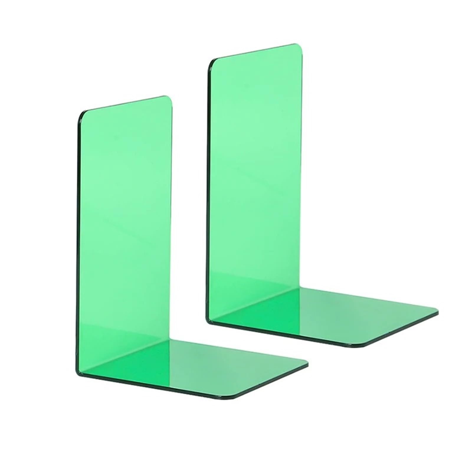 Clear Bookends L-Shaped Colorful Desktop Book Holder Desk Organizer Stationery Office Accessories for Organizing books(Color 03)