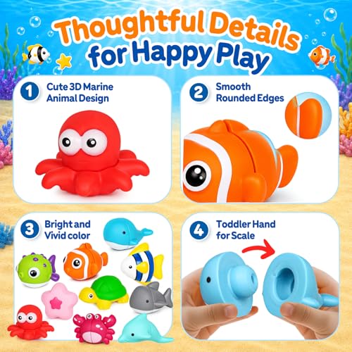 NAODONGLI Montessori Little People Farm Ocean Animals for Toddlers 18+Months,Early Preschool Learning Animals Figurines Matching Games,Fine Motor Skills Sensory for Boys Girls Ages 1-3 - Image 4