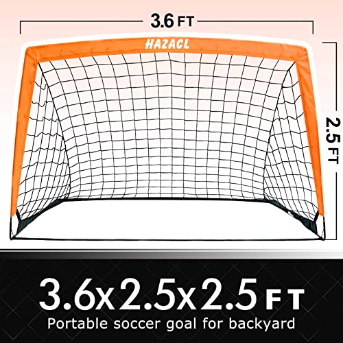 Hazacl Kid Soccer Goal For Backyard 3.6X2.5Ft Portable Soccer Net For Backyard Large Pop Up Soccer Goal Net With Carry Bag For Indoor Or Outdoor #TOP4