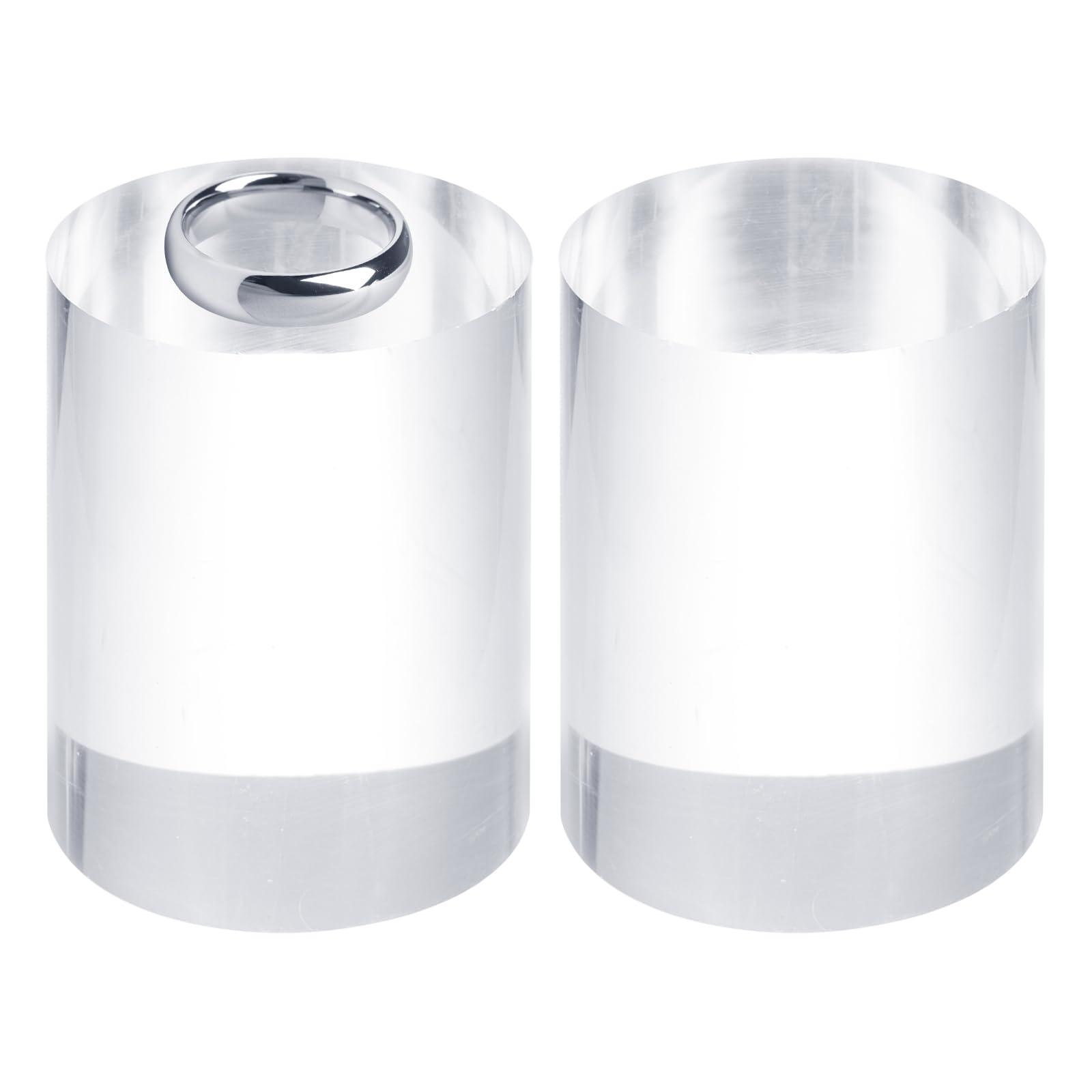 Bloc de présentation cylindrique en acrylique transparent 60x80mm lot de 2