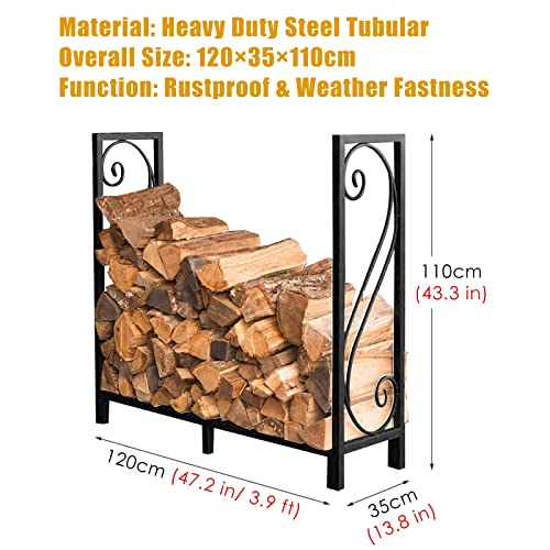 Range-bûches de 120 cm pour en finir avec le bois de chauffage désordonné