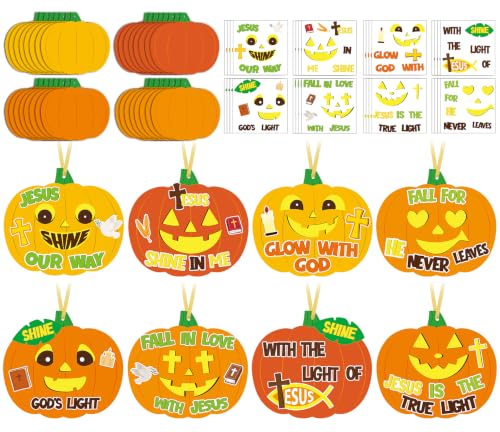 32 Pcs Christian Halloween Fall Pumpkin Crafts for...