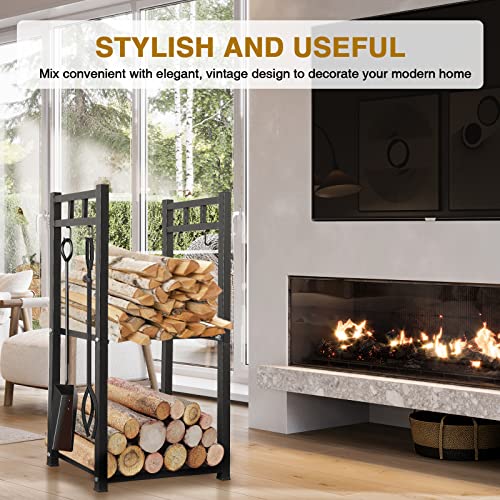 Greener 31.6’’ Tall Firewood Rack 2 Tiers Fireplace Storage Log Rack Holder Wood Storage Logs Holder Fireside Holders For Indoor Fireplace, Wood Stove, Hearth, Fire Pit Or Outdoor Patio #TOP5