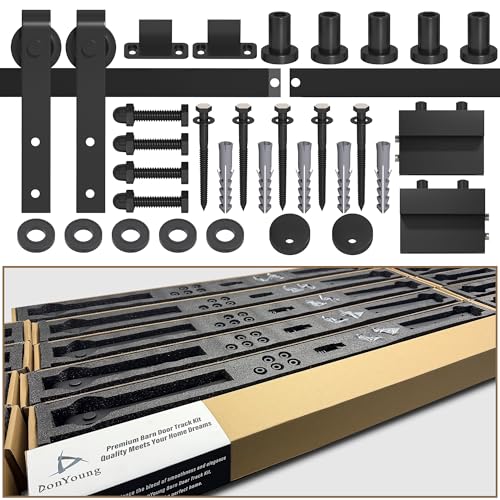 DonYoung 6FT Sliding Barn Door Hardware Kit, Heavy Duty Barn Door Track Kit Fit Single 36" Width Door Panel, Smooth and Quiet Sliding, Easy to Install, Doors Not Included (6FT Single Door Kit) by DonYoung - Image 9