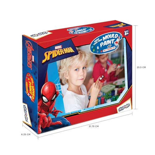 Image of SKOODLE Spiderman Creative Kids Art and Craft Kit - Fridge Magnet Making DIY Toy for Ages 8 Years & Above, Fun Kids Activity - Includes Moulds and Paints for Endless Crafting Adventures