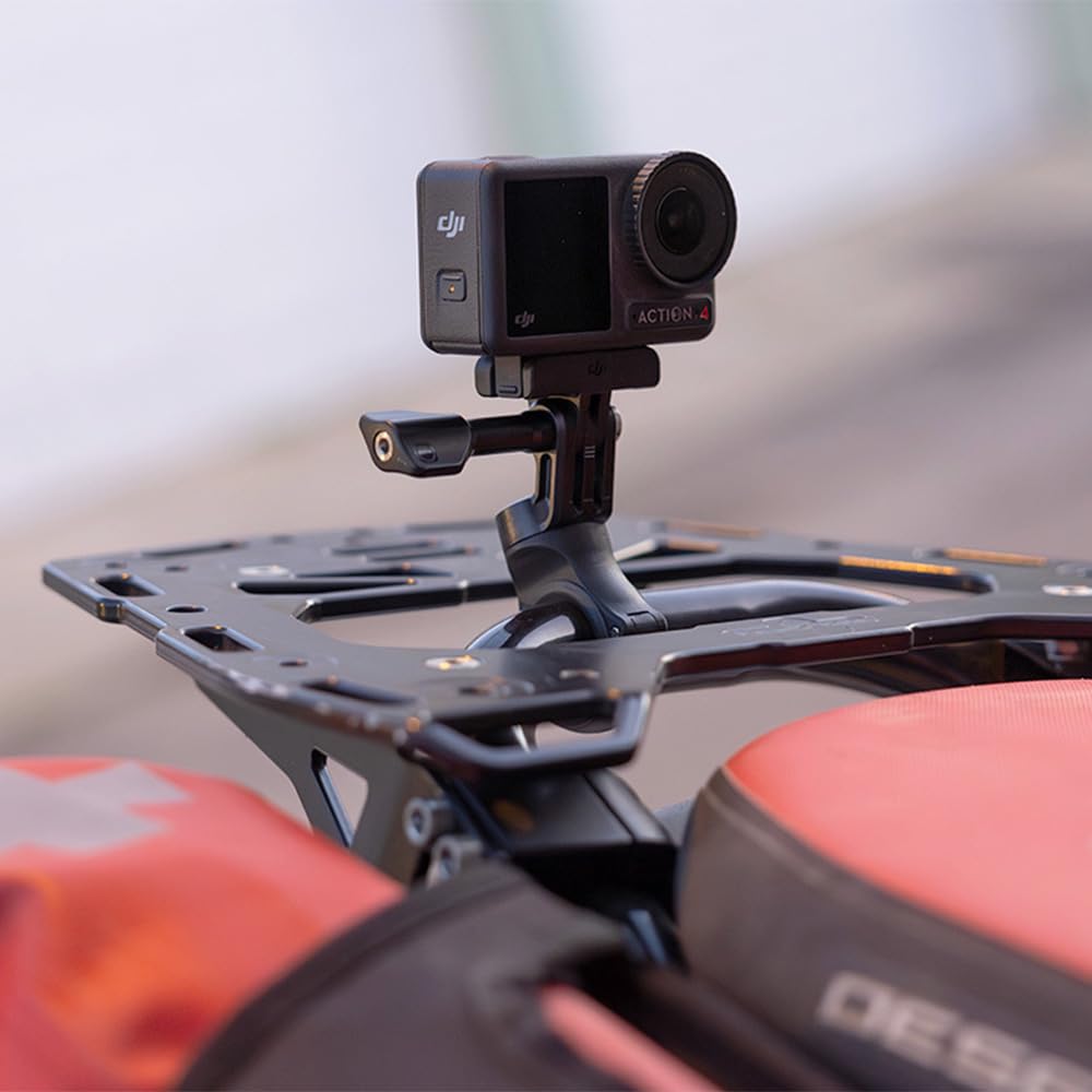 Quad Lock 360 Kit de cámara de acción con abrazadera de manillar (medio) y brazo doble pivote (pequeño) compatible con GoPro, cámaras de acción e iluminación compatibles