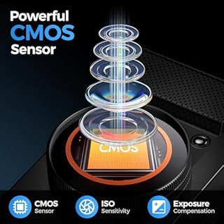 Macchina Fotografica Digitale 4K 64MP Fotocamera: Zoom Digitale 16x Schermo da 3" Pieghevole a 180° Scheda Fotocamera Macchine - Adatta per le Riprese di Vlog Webcam Nera - Adatta a Bambini Adolescen