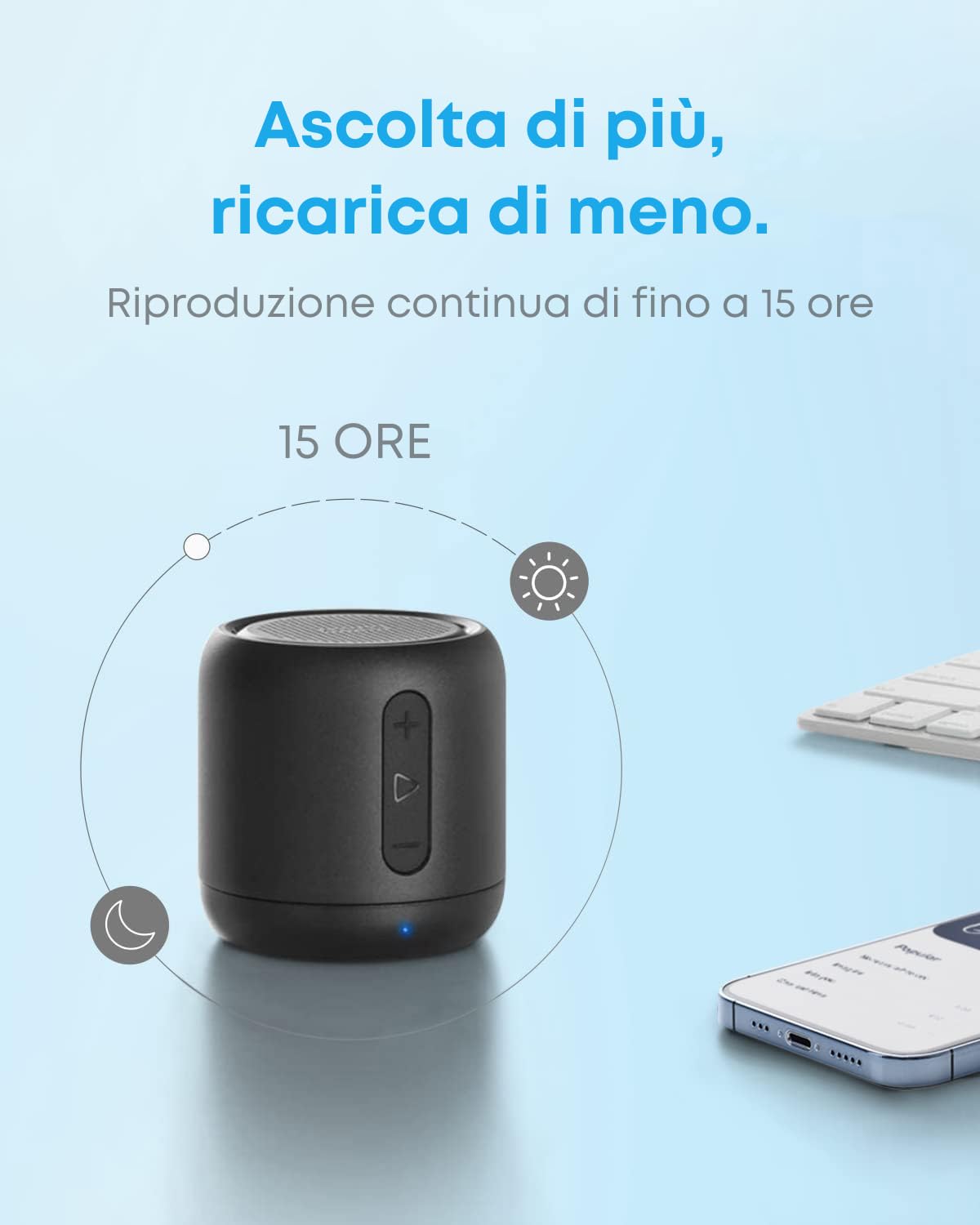 Anker soundcore Mini Cassa Bluetooth Portatile, Cassa Tascabile Altoparlante Bluetooth Portatile con Bassi Potenti, Raggio di Connessione