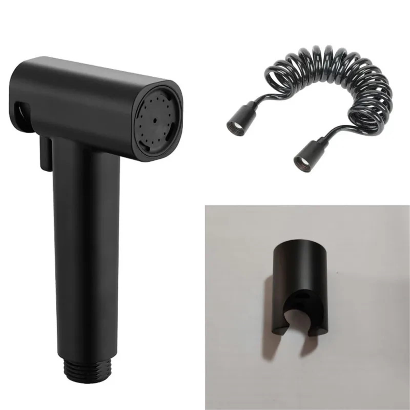 Bidé de Ducha higiénico portátil para baño, Inodoro, Inodoro, válvula de Chorro (Conjunto de PVC Gris)