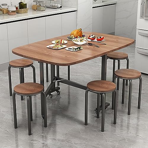 YHKJLYH Expandable Dining Table, Solid Top Extending Table Rise, Dining Room Table Set 6-8 Person Kitchen Table and Chairs Modern Extendable Dining Table (A 120x70cm/47x27in)