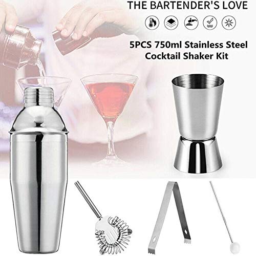 Set de 5 piezas Coctelera Acero Inoxidable Kit 750ml miniatura 3