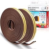 Sanojtape Dichtungsband, P-Profil Braun, 16 Meter Selbstklebende EPDM-Gummidichtung Ideal Dämmung Isolierung Fenstern Türen 16 Meter Energieeffizienz P-Profil