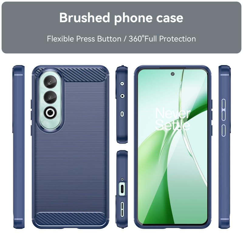 Image of Hybrid Carbon Fiber Back Case for OnePlus Nord CE 4 (Blue)