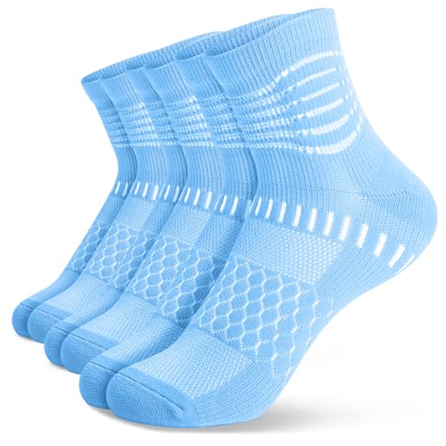 Image of IRAMY Ankle Compression Socks for Women Men Plantar Fasciitis Relief 3 /5 Pairs Cushioned Athletic Running Socks