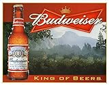Signs 4 Fun SIG282 Budweiser-King of Beers Metal Tin Sign, Red