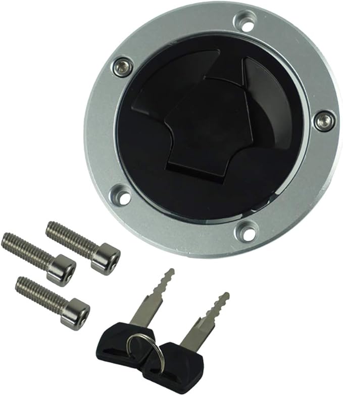 RAYANA CNC Aluminum Motorcycle Fuel Gas Tank Cap Cover Keys Compatible