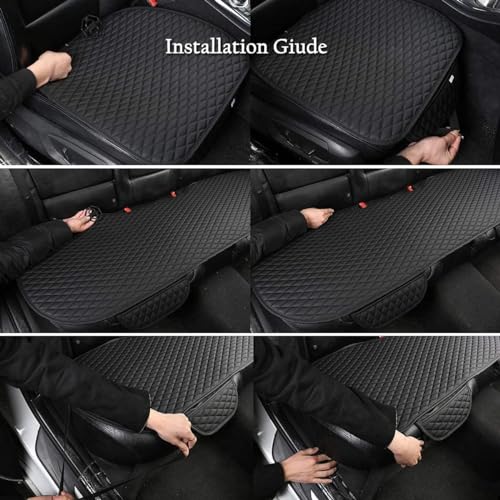 Image of Car Seat Mat Vehicle Seat Cover Car Seat Cushions Front Single Seat Cover (Pack of 02) (Front Seat Black)