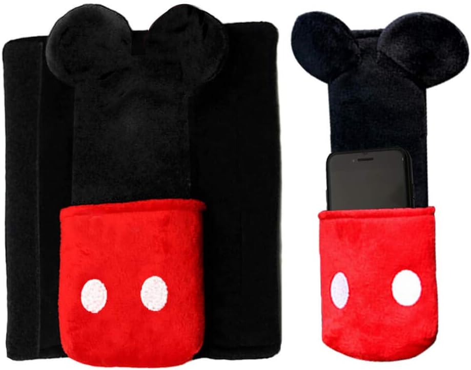 Car Creative Decoration Cute Disney Mickey Mouse Cartoon Doll Car Seat Belt Cover Mat Buffer Anti-Friction Shoulderpad
