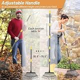 FLY HAWK Garden Rake, 200cm Adjustable Leaves Rakes with 25 Metal Tines, Long Handle Garden Rakes for Yard Clean Up - Garden Rakes for Leaves, Lawn Leveller, Yard Clean Up Tool - 3