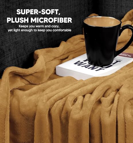 Image of Cotton Bolls Textiles Cozy Plush AC Blanket for Single Bed, Lightweight All Season Blanket, Ultra Soft Blanket for AC Room, Mild Winter, Can Be Used as Bedsheet in Winter, 90x90 Inches, Brown